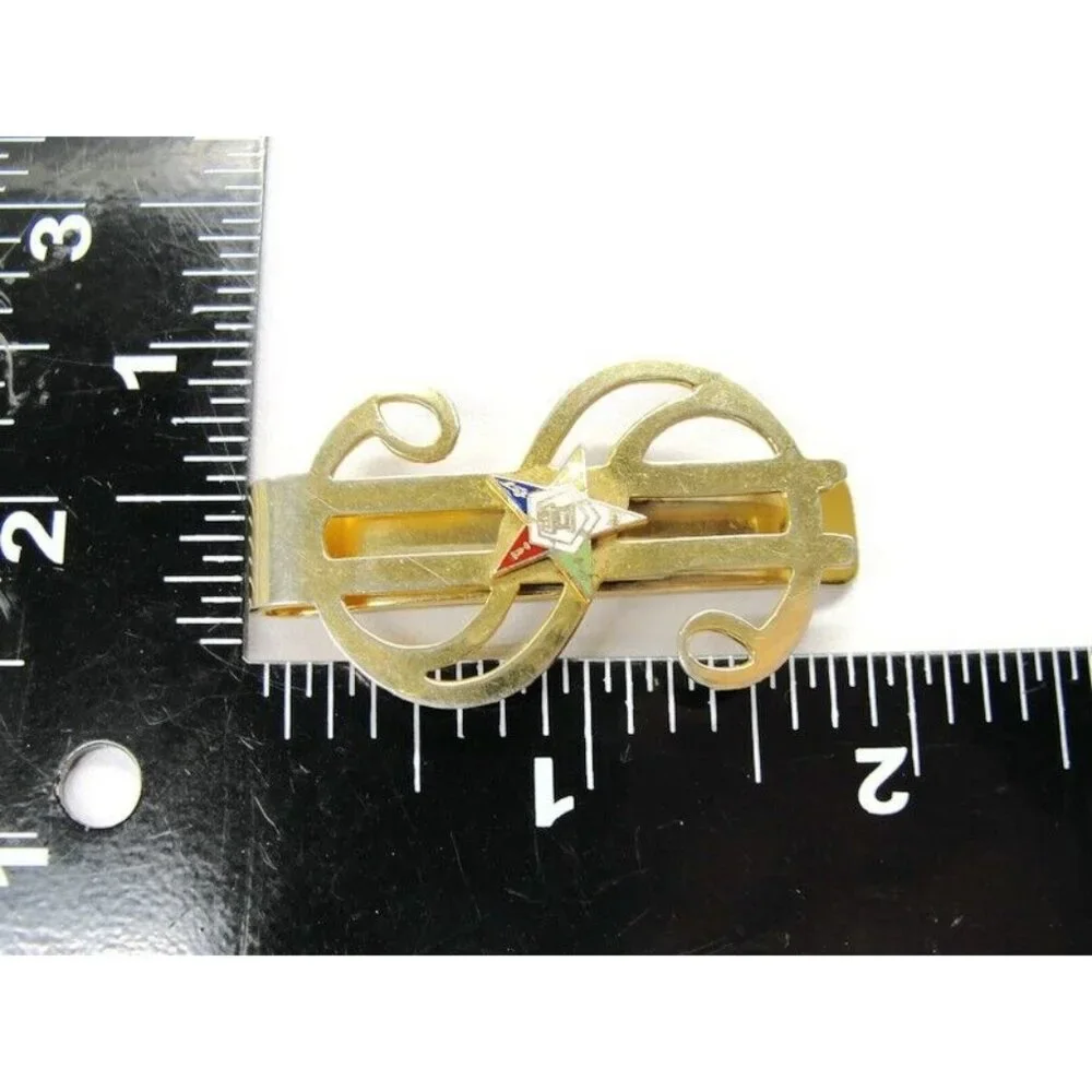 Mason Square Market Order of Eastern Star Dollar $ Sign Gold Tone Money Clip
